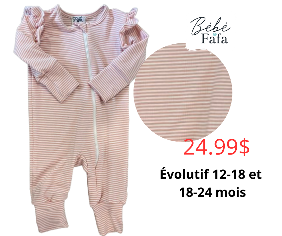 Pyjama liquidation escargots ou rayé rose