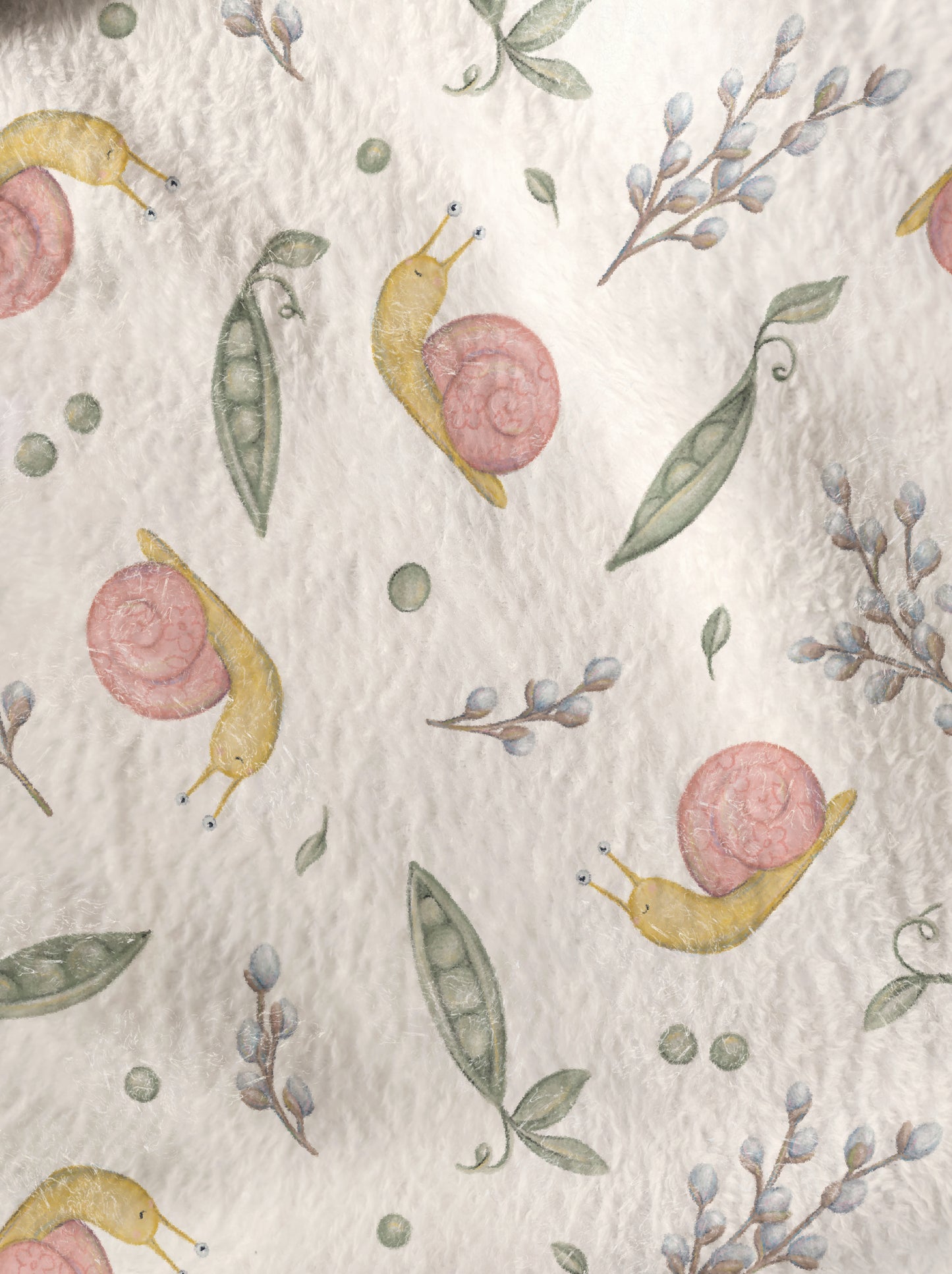 Doudou peluche ultra douce motifs escargots