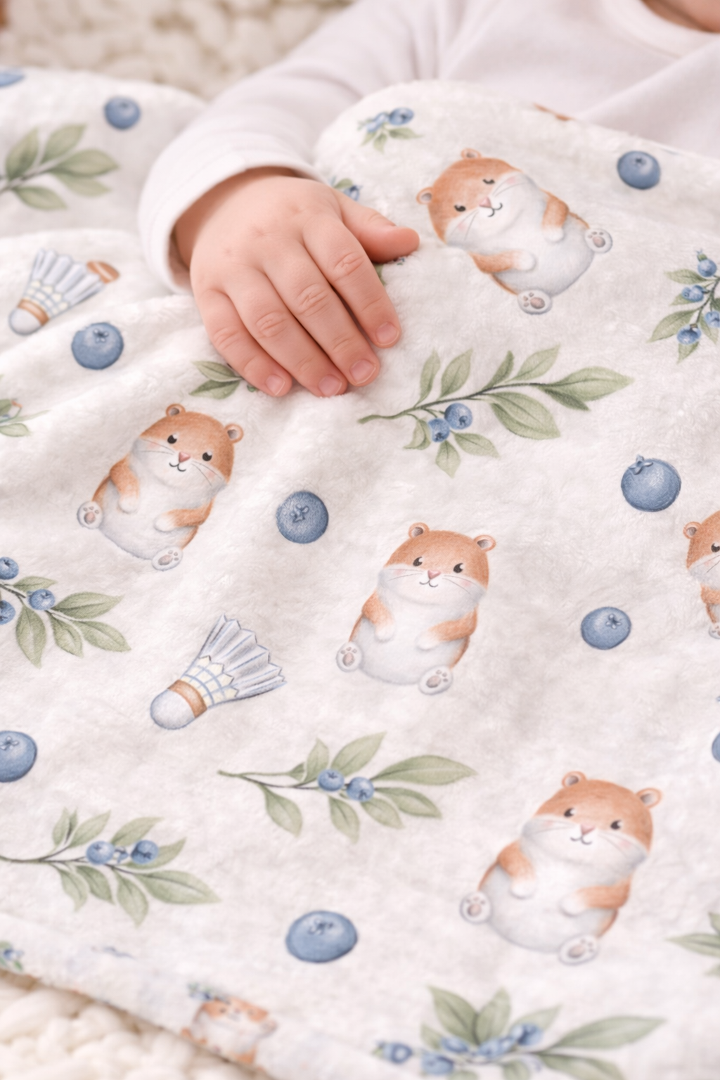 Doudou peluche ultra douce motifs hamsters