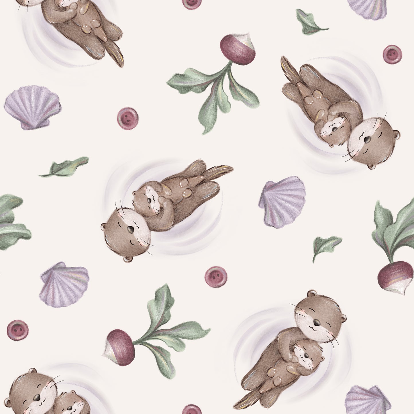 Panier cadeau doux câlin motifs loutres