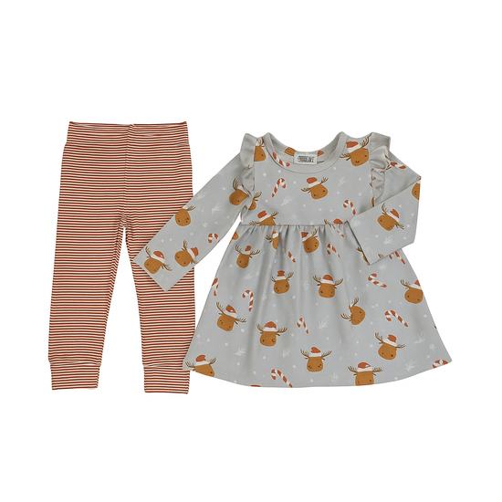 Legging en bambou rayé rouge