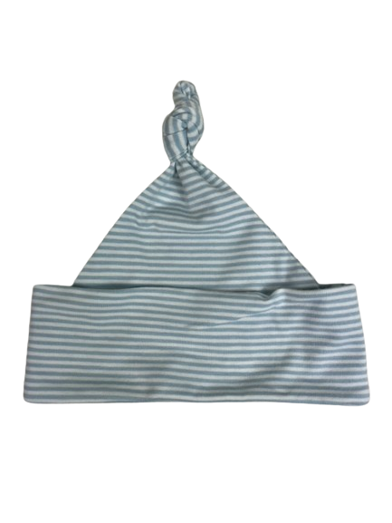 Ensemble-cadeau couverture à capuchon et petits accessoires bleus rayés