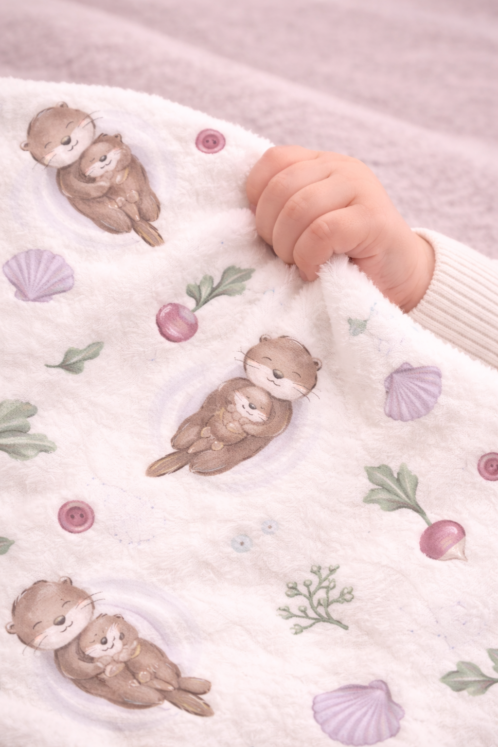 Doudou peluche ultra douce motifs loutres