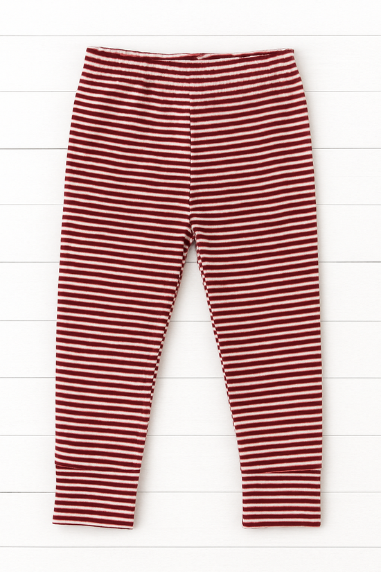 Legging en bambou rayé rouge