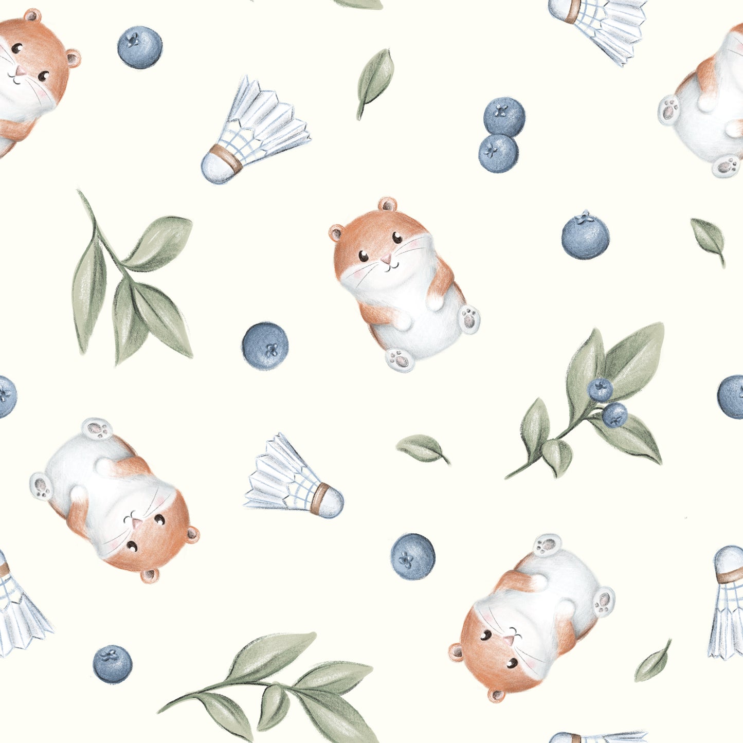 Doudou peluche ultra douce motifs hamsters