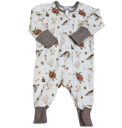 Pyjama 1 pièce évolutif à zip à motifs tortues